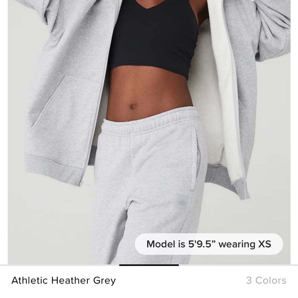 Alo Heather Grey Hoodie and Sweatpants Set